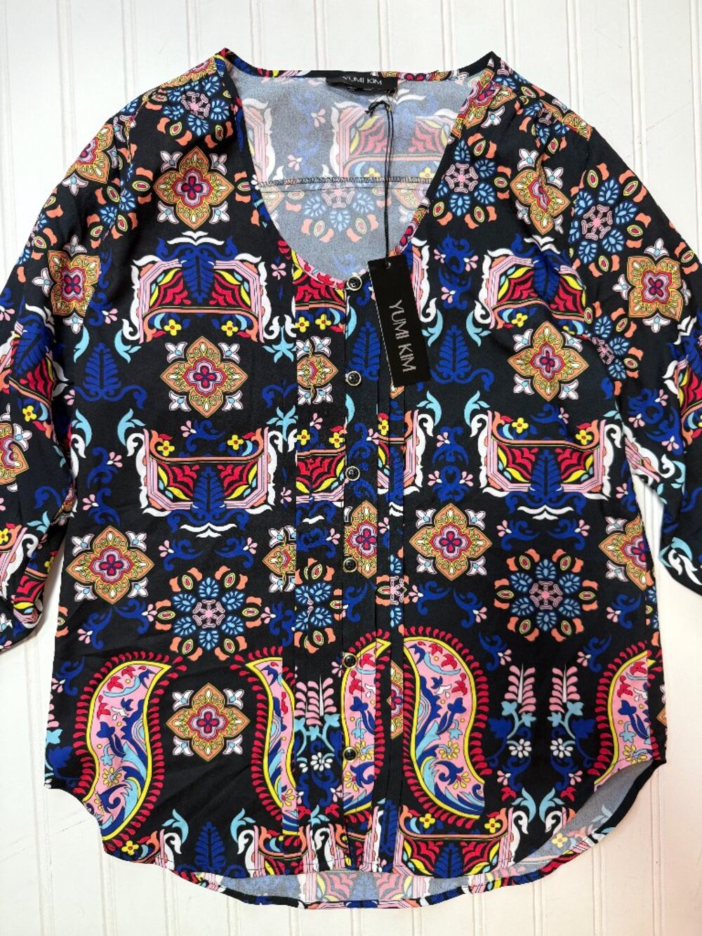 Yumi Kim Lizzie Top Y2K 00s Paisley Print Blouse NWT size XS - Picture 3 of 8